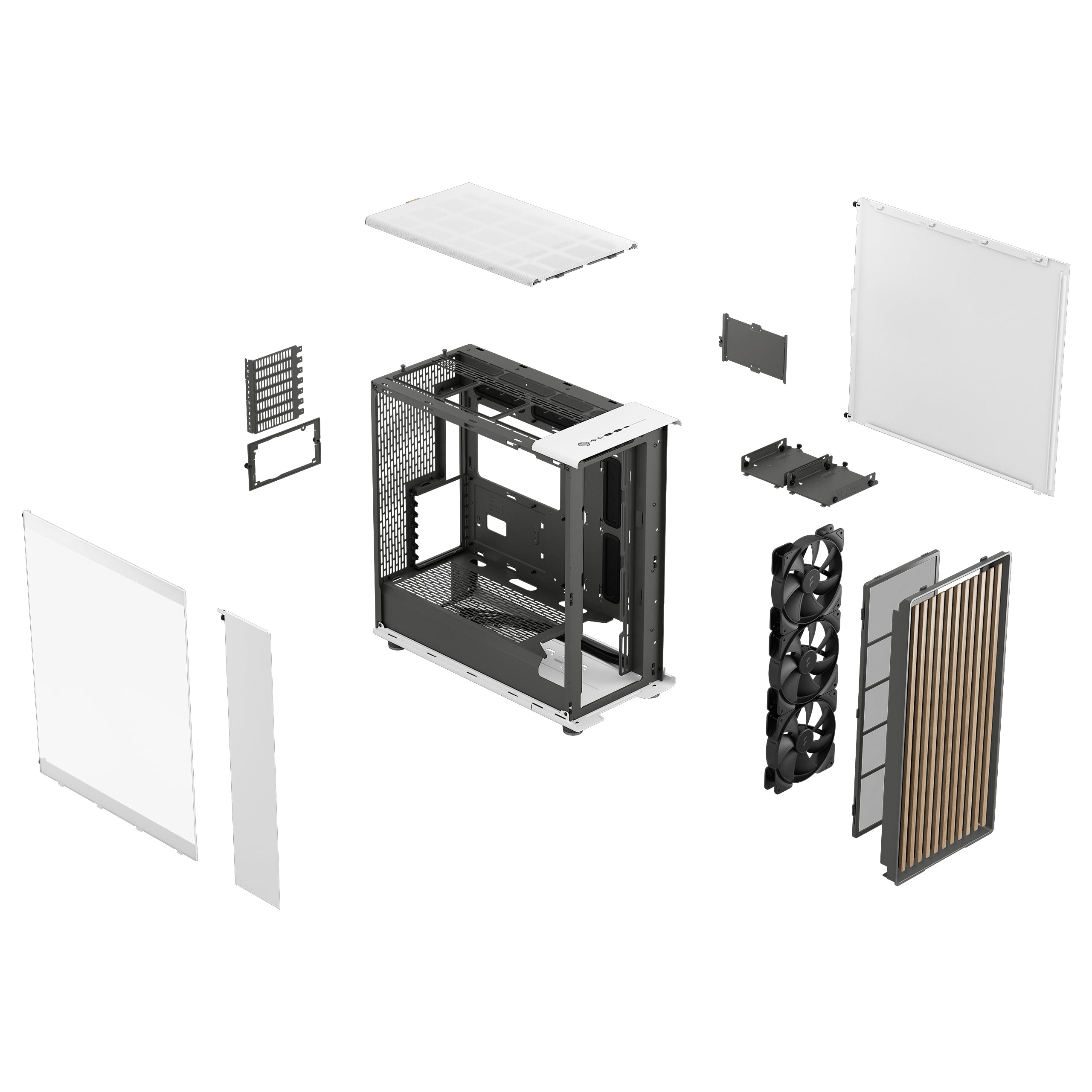 Корпус ПК без блока питания Fractal Design North XL RC Chalk TG Clear White