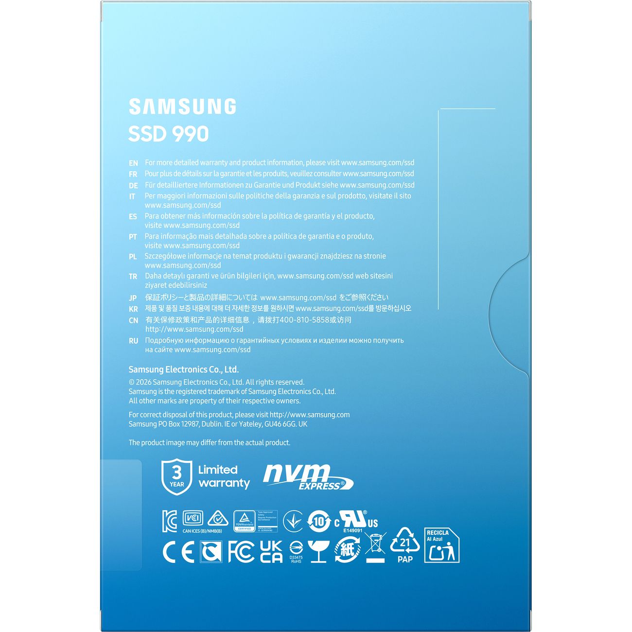 Твердотельные накопители Samsung 990 MZ-V9V1T0BW