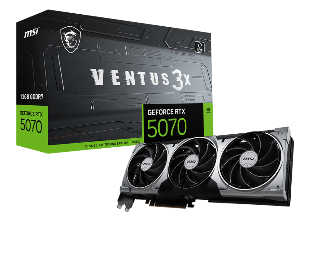 Видеокарта MSI GeForce RTX 5070 12G VENTUS 3X
