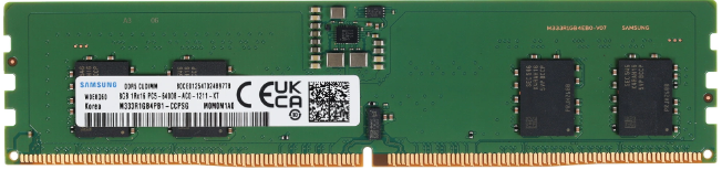 Память CUDIMM DDR5 8GB (PC5-51200, 6400MHz) Samsung (1шт x 8ГБ, CL 52-52-52, 1.1В) M333R1GB4PB1-CCPSG